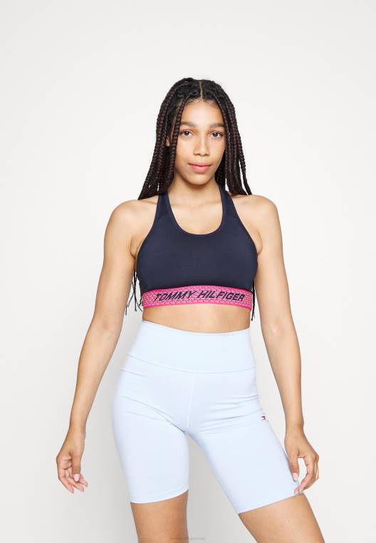 חזיית טייפ רייסר בעוצמה בינונית חזיית ספורט תמיכה בינונית NX207142 קלטת גיאו של אי שמיים מדבריים Tommy Hilfiger