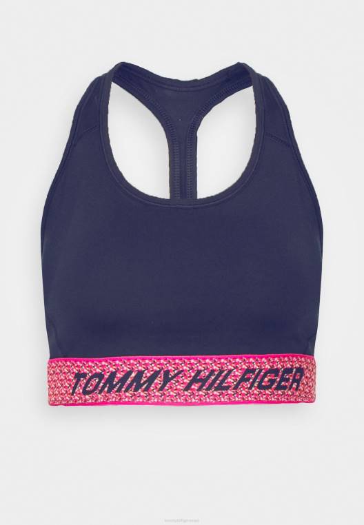 חזיית טייפ רייסר בעוצמה בינונית חזיית ספורט תמיכה בינונית NX207142 קלטת גיאו של אי שמיים מדבריים Tommy Hilfiger