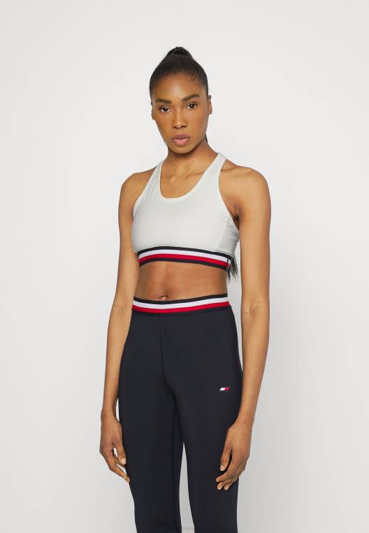 חזיית טייפ רייסר בעוצמה בינונית חזיית ספורט תמיכה בינונית NX207161 ecru סטרייפ טייפ גלובלי Tommy Hilfiger