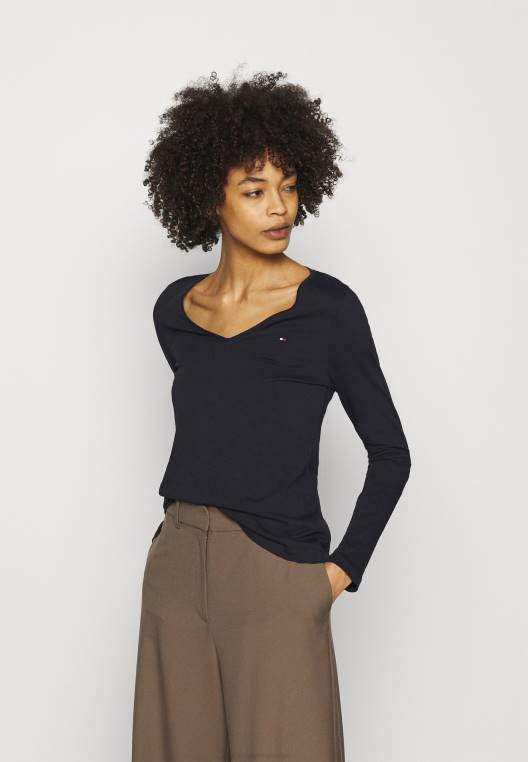 חלק עליון קלאסי עם שרוולים ארוכים NX207210 כְּחוֹל Tommy Hilfiger