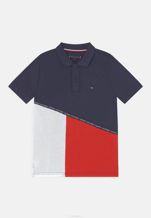חולצת פולו קולורבלוק אלכסונית NX207223 צי הדמדומים Tommy Hilfiger