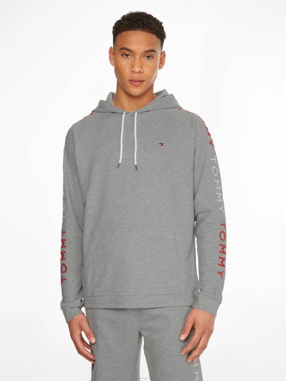 קפוצ'ון עם שרוול רקמת לוגו NX20722 אברש אפור בינוני Tommy Hilfiger
