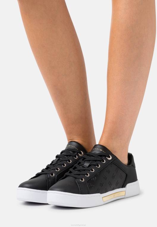 מאמני מונוגרמה מובלטים NX207238 זהב שחור Tommy Hilfiger