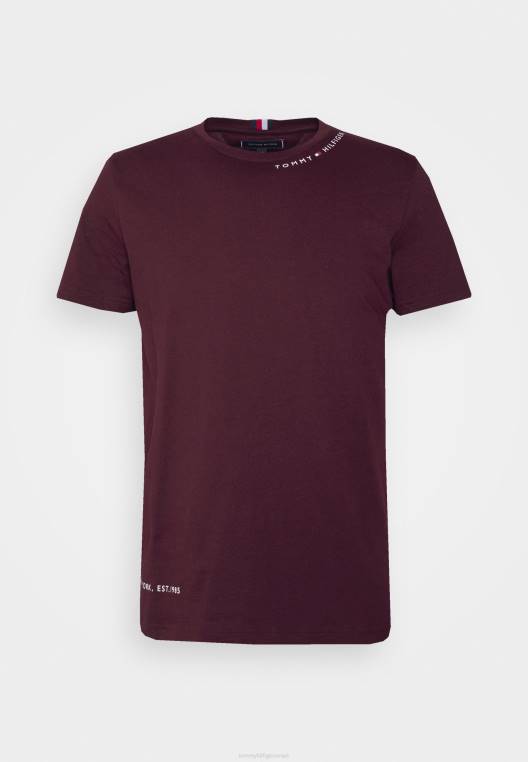 חולצת טריקו עם הדפסי טי מרובה מיקום NX207256 בורדו עמוק Tommy Hilfiger