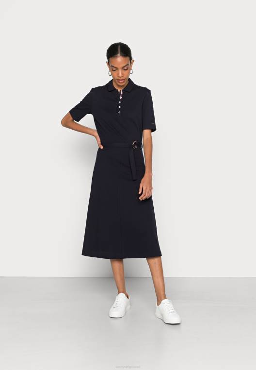 שמלת חולצה של שמלת פולו מידי NX207262 שמיים מדבריים Tommy Hilfiger