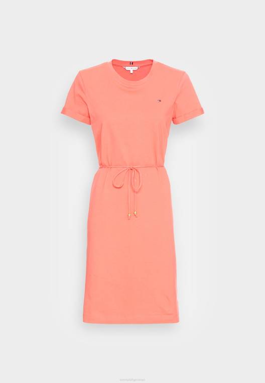 שמלת ג'רסי שמלה קצרה ומגניבה NX207267 אלמוג קריסטל Tommy Hilfiger