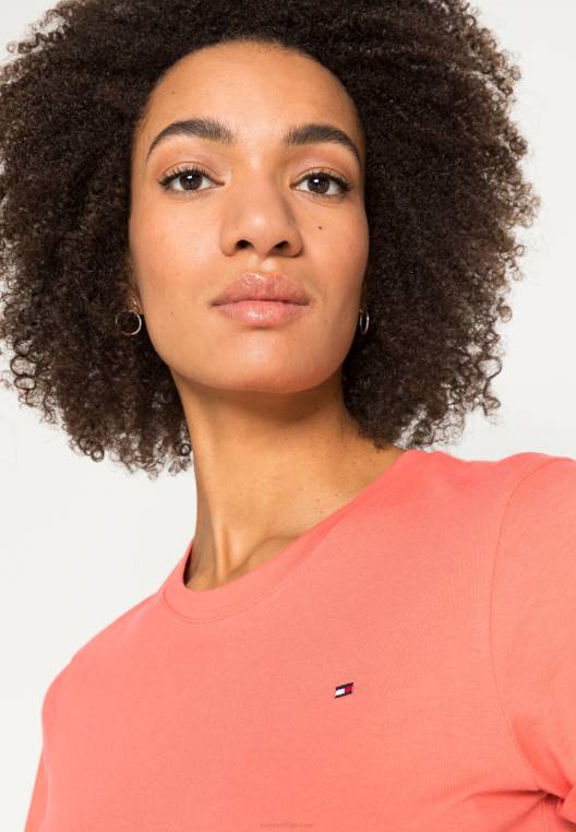 שמלת ג'רסי שמלה קצרה ומגניבה NX207267 אלמוג קריסטל Tommy Hilfiger