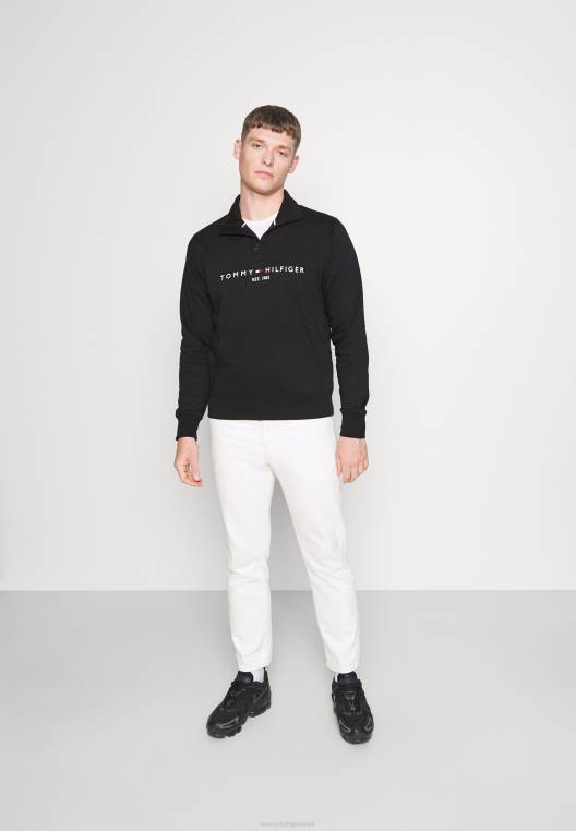 סווטשירט עם צווארון לוגו NX207269 שָׁחוֹר Tommy Hilfiger