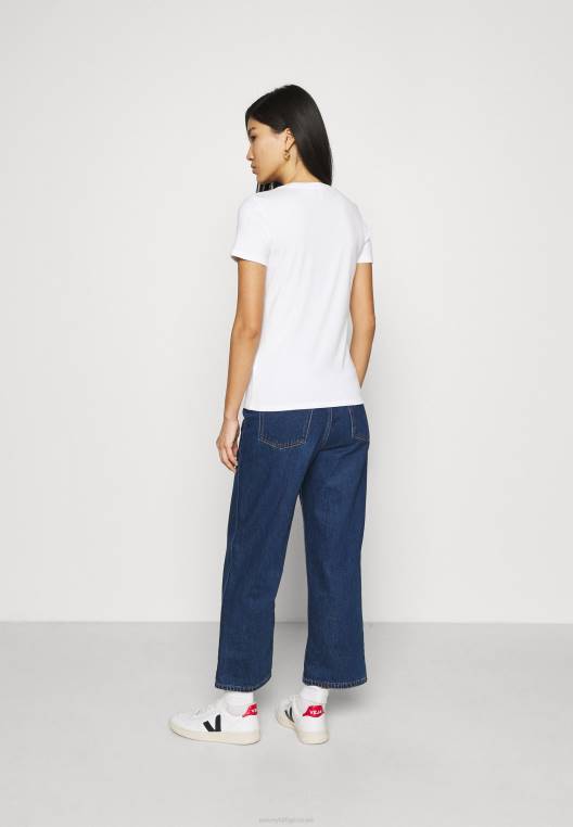 חולצת טריקו בסיסית עם צווארון עגול דק NX207283 לבן Tommy Hilfiger