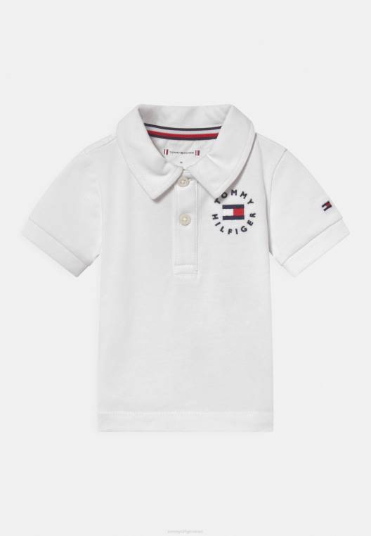 חולצת פולו תג תינוק NX207295 לבן Tommy Hilfiger