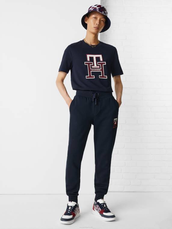 חולצת טריקו מכותנה אורגנית עם מונוגרמה NX20730 שמיים מדבריים Tommy Hilfiger