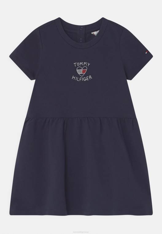 שמלת יום שמלת דגל לב NX207323 צי הדמדומים Tommy Hilfiger