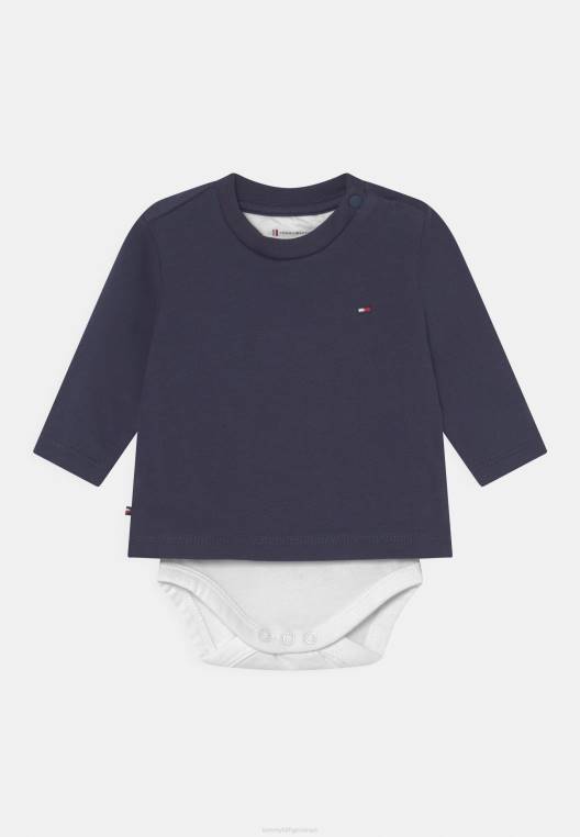 חולצת טי מוצקה לתינוק יוניסקס בסיסית NX207325 צי הדמדומים Tommy Hilfiger