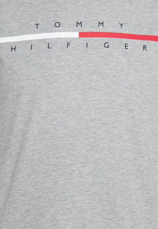 חולצת טי מפוצלת בהדפס לוגו NX207335 אברש אפור בהיר Tommy Hilfiger