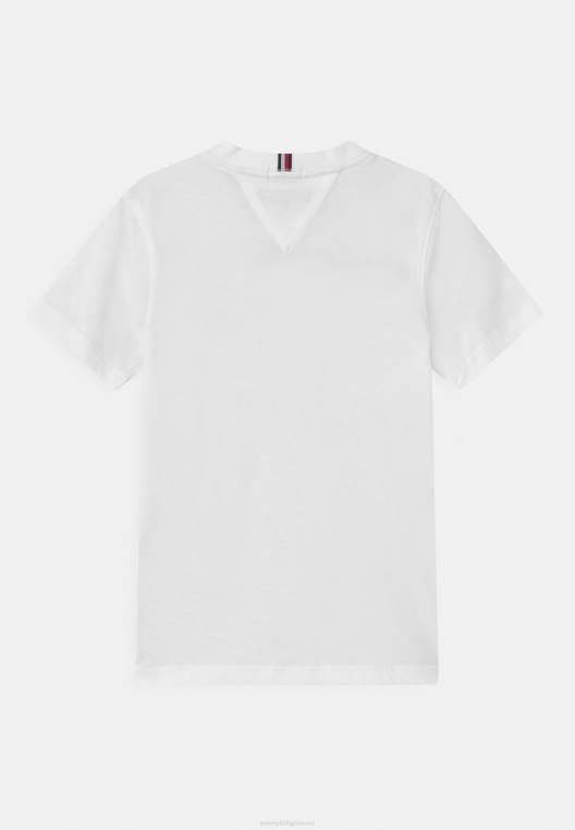 חולצת טריקו בהדפסת תוספת דגל NX207343 לבן Tommy Hilfiger