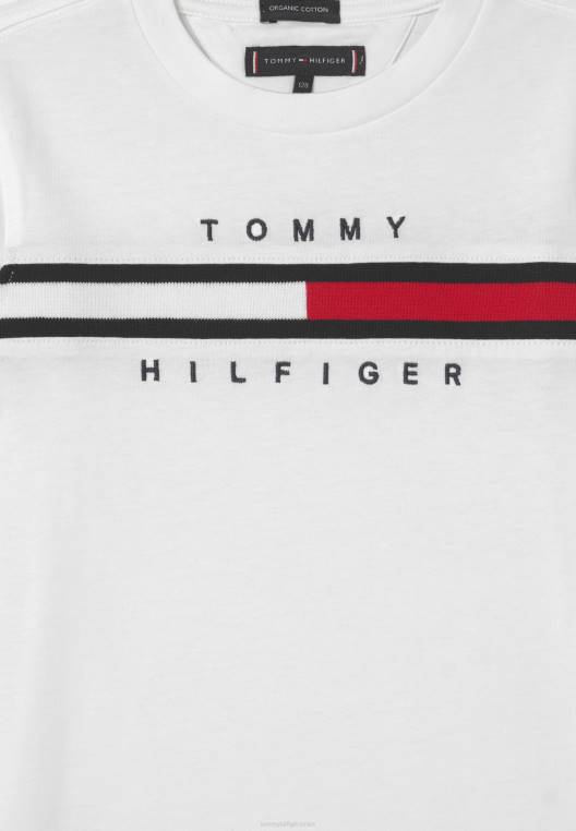 חולצת טריקו בהדפסת תוספת דגל NX207343 לבן Tommy Hilfiger