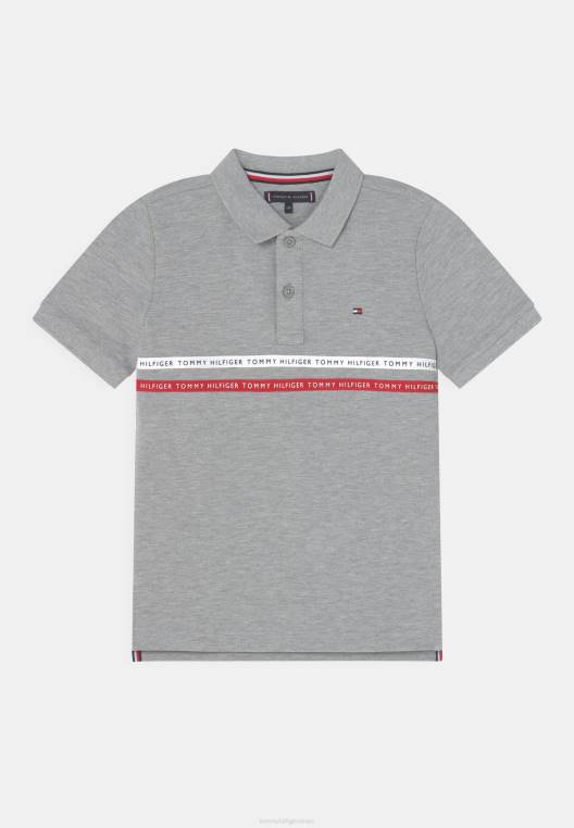 חולצת פולו טייפ NX207350 אברש אפור בהיר Tommy Hilfiger