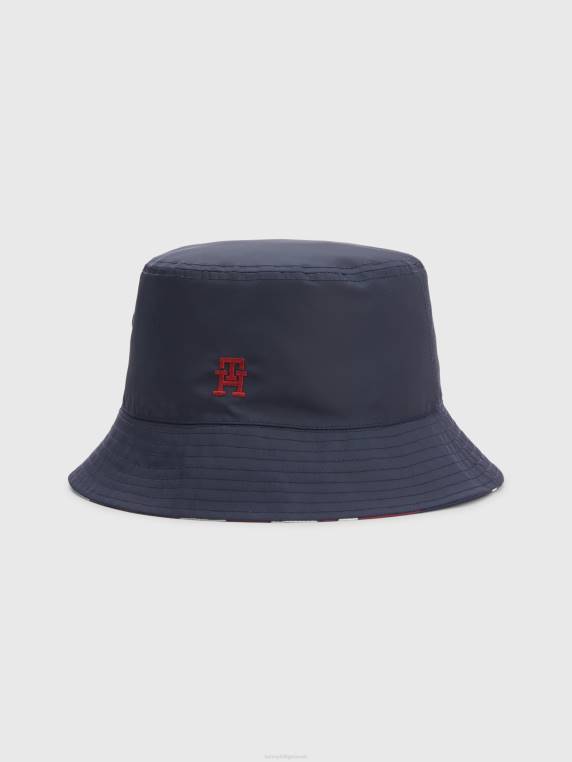 כובע דלי מונוגרמה הפיך NX20735 תאגיד Tommy Hilfiger