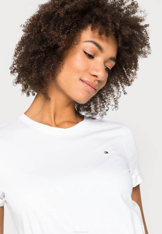 שמלת ג'רסי שמלה קצרה ומגניבה NX207362 לבן Tommy Hilfiger