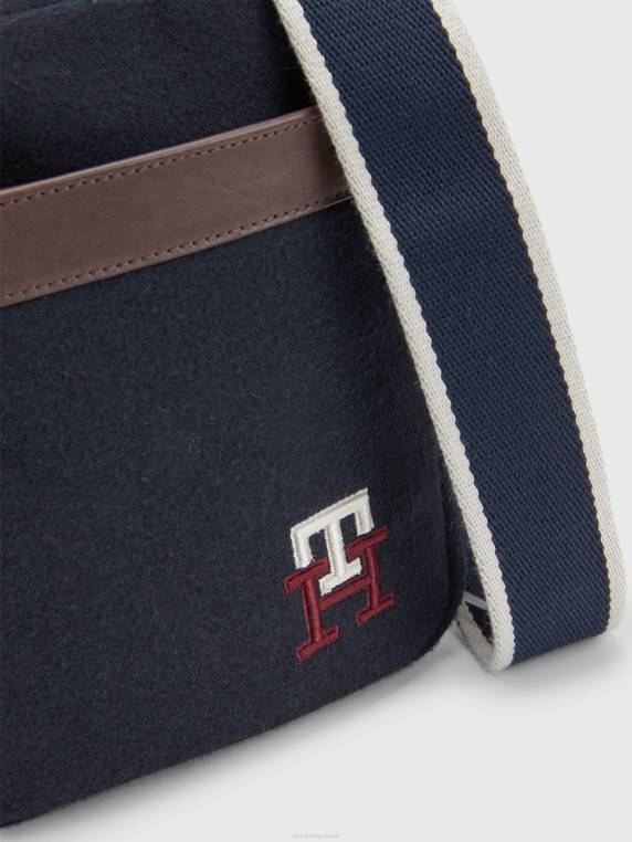 תיק כתב קטן מונוגרמה הכנה NX20737 חלל כחול Tommy Hilfiger