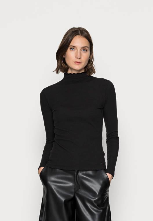 חלק עליון רזה עם שרוולים ארוכים NX207394 שָׁחוֹר Tommy Hilfiger