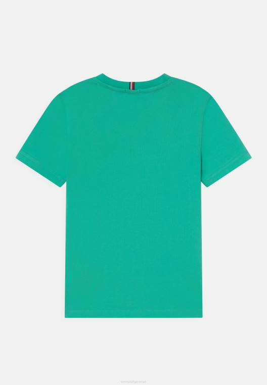 חולצת טי חיונית בהדפס יוניסקס NX207396 מנטה Tommy Hilfiger