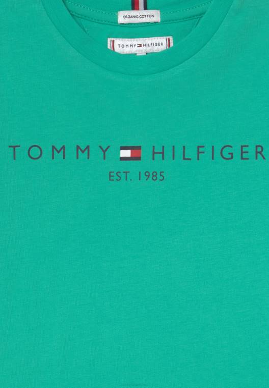 חולצת טי חיונית בהדפס יוניסקס NX207396 מנטה Tommy Hilfiger