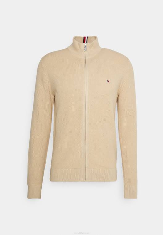 קרדיגן עם רוכסן מבנה NX207398 אבן חרסית Tommy Hilfiger