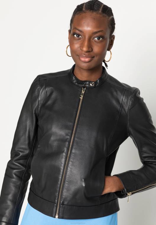 מעיל מעיל עור NX207406 שָׁחוֹר Tommy Hilfiger