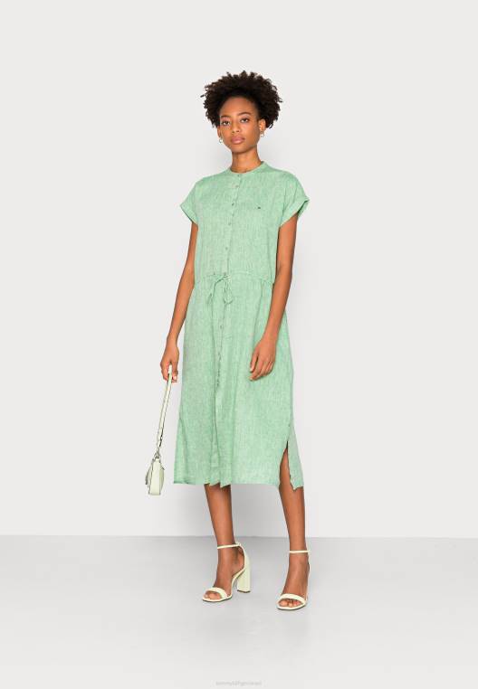 שמלת יום שמלת חולצת מידי NX207423 ירוק בוטני Tommy Hilfiger