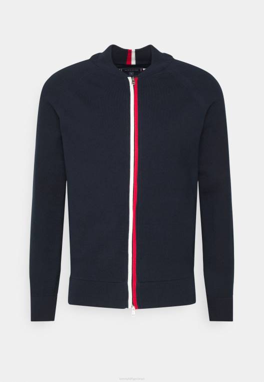 קרדיגן רוכסן גלובלי סטרייפ בייסבול NX207428 שמיים מדבריים Tommy Hilfiger