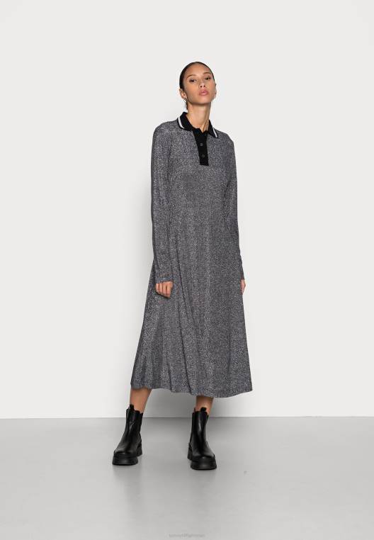 שמלת פולו מידי שמלת ג'רסי NX207443 שָׁחוֹר Tommy Hilfiger