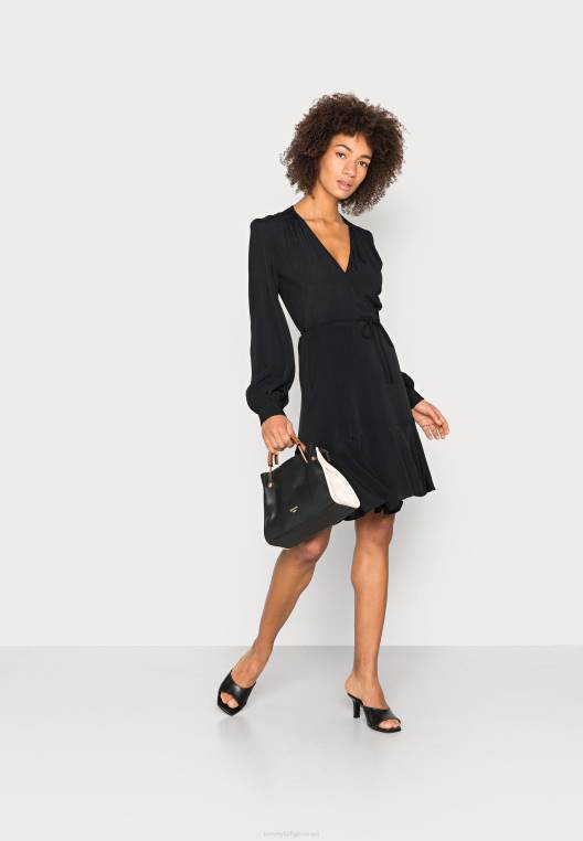 שמלת יום שמלת ברך NX207445 שָׁחוֹר Tommy Hilfiger