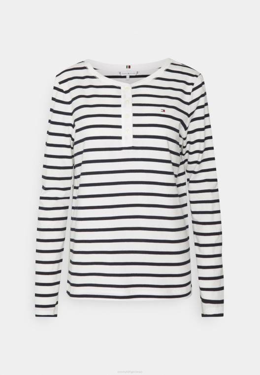 חולצת הנלי רגילה עם שרוולים ארוכים NX207448 שמי מדבר ברטון/אקרו Tommy Hilfiger