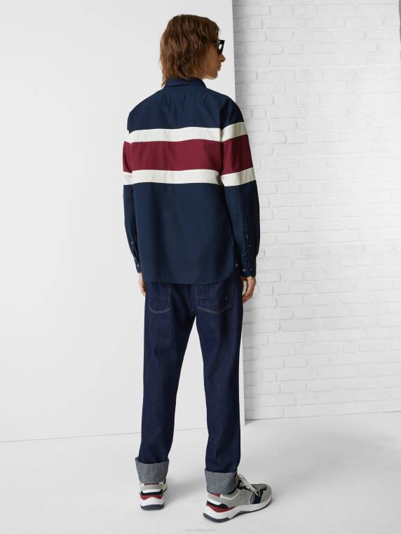 חולצה חסומה בצבע בהתאמה רגילה NX20744 חיל הים מולטי Tommy Hilfiger