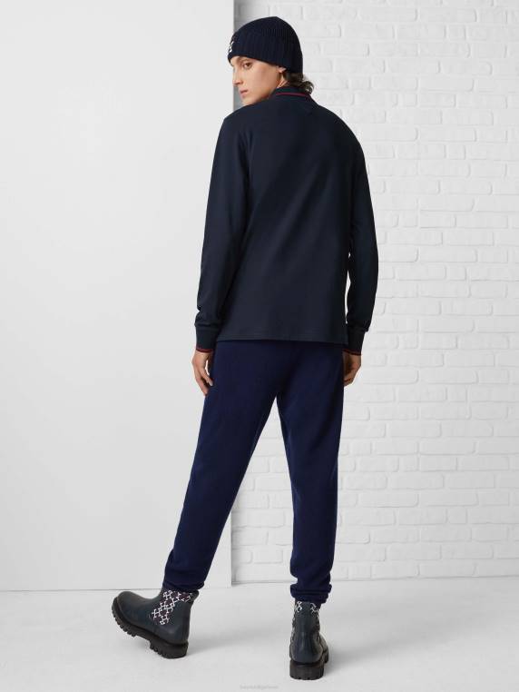 פולו עם שרוולים ארוכים בגזרה קלה עם מונוגרמה NX20745 שמיים מדבריים Tommy Hilfiger