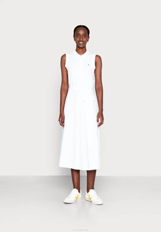 שמלת חולצת שמלת מידי NX207475 אופטי לבן Tommy Hilfiger