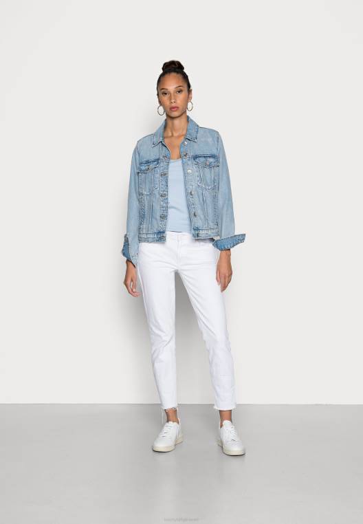 חולצת טריקו בסיסית עם סקופ דק NX207488 כחול מבריז Tommy Hilfiger