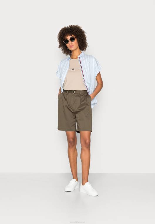 חולצת טי רגילה בהדפס טי NX207489 בז' Tommy Hilfiger