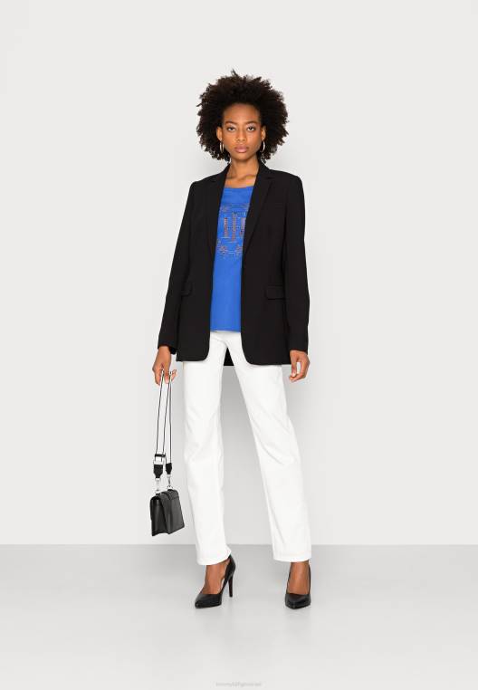 חולצת טי פתוחה בהדפס אפליקציה NX207490 ורונה כחול Tommy Hilfiger