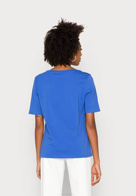 חולצת טי פתוחה בהדפס אפליקציה NX207490 ורונה כחול Tommy Hilfiger