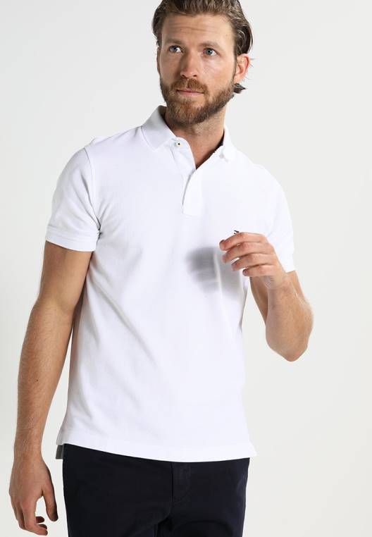 חולצת פולו בגזרה דקיקה NX207494 לבן Tommy Hilfiger