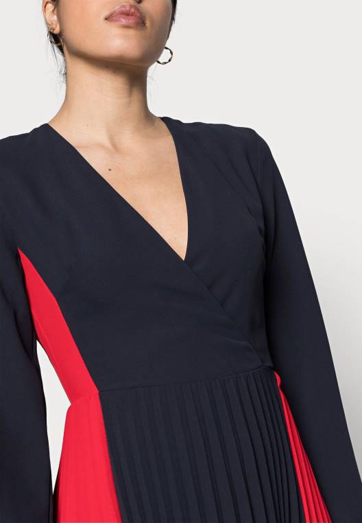 שמלת מידי שמלת יום בלוק נוזלי NX207514 כְּחוֹל Tommy Hilfiger