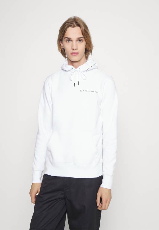 סווטשירט קפוצ'ון רב מיקום NX207533 לבן Tommy Hilfiger