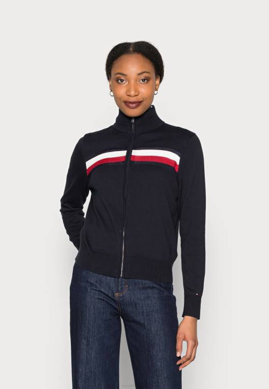 קרדיגן קרדיגן גלובלי עם רוכסן NX207537 שמיים מדבריים Tommy Hilfiger