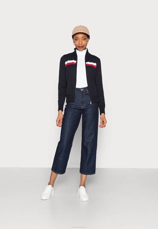 קרדיגן קרדיגן גלובלי עם רוכסן NX207537 שמיים מדבריים Tommy Hilfiger