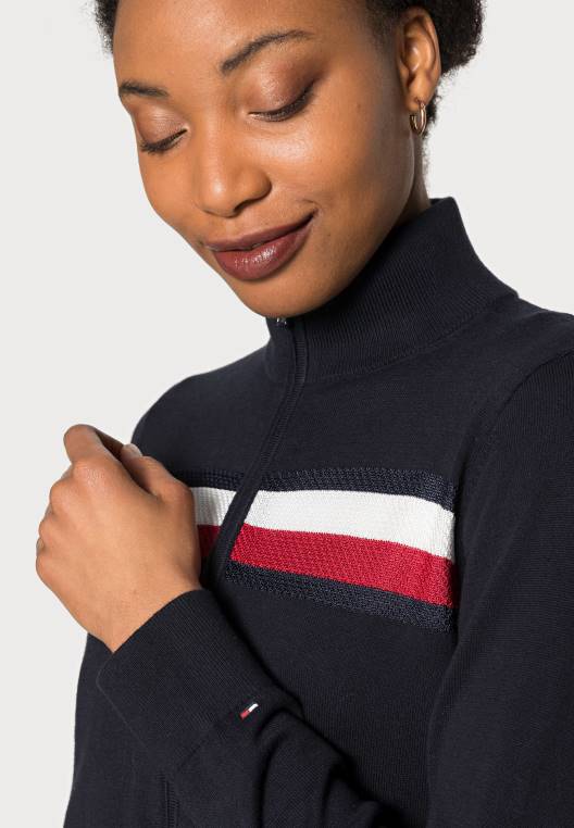 קרדיגן קרדיגן גלובלי עם רוכסן NX207537 שמיים מדבריים Tommy Hilfiger