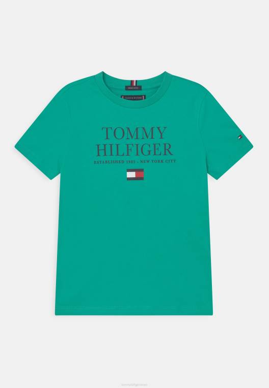 חולצת טי עם הדפס לוגו NX207563 דקל טרופי Tommy Hilfiger