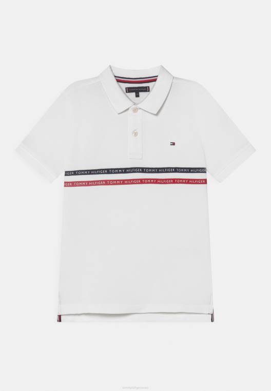 חולצת פולו טייפ NX207564 לבן Tommy Hilfiger