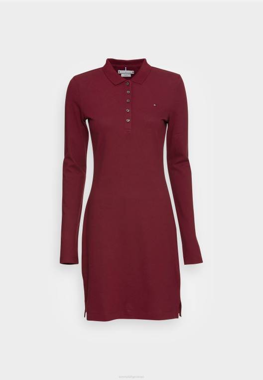 שמלת יום שמלת שרוולים ארוכים NX207566 אודם עמוק Tommy Hilfiger